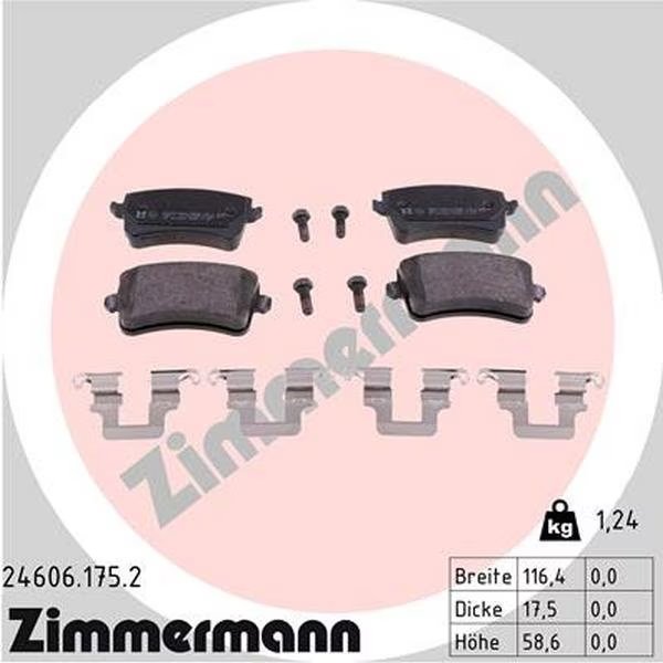 Brake Pad Set, 246061752, Zimmermann, Mfr#: 246061752